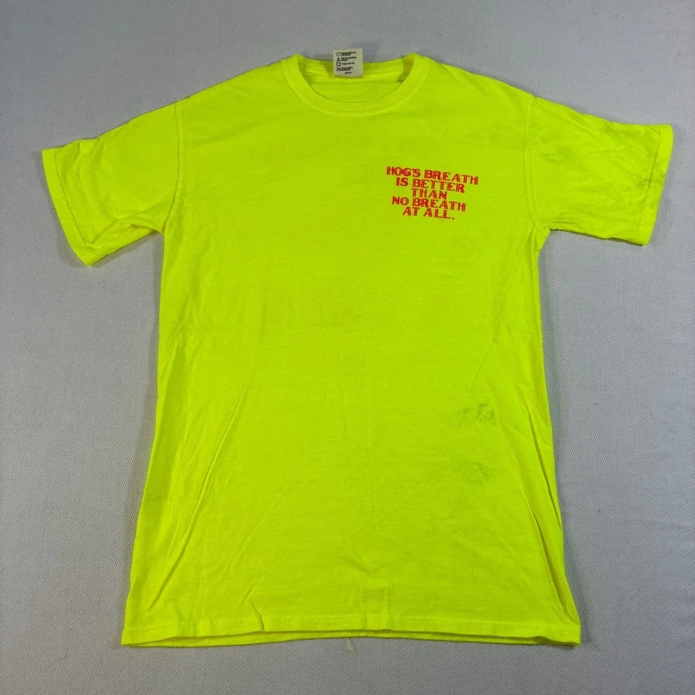 Hog's Breath Saloon Key West‎ T-Shirt Neon Yellow Comfort Colors Small Graphic